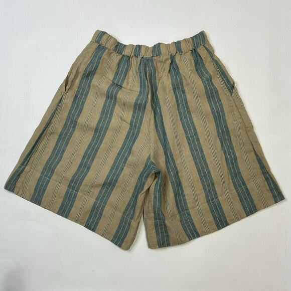 Free People CP Shades Bermuda Shorts Women’s Size Medium Olive Green Blue Stripe - Picture 9 of 9